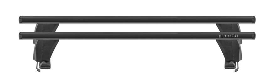 two oval-shaped menabo black roof bars