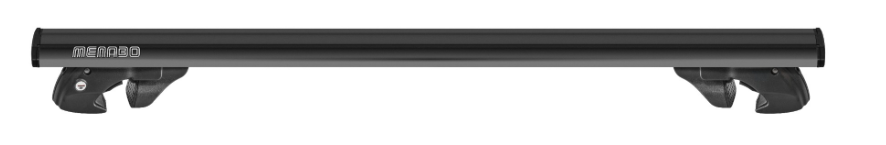 a large black menabo clip-on roof bar on a white background