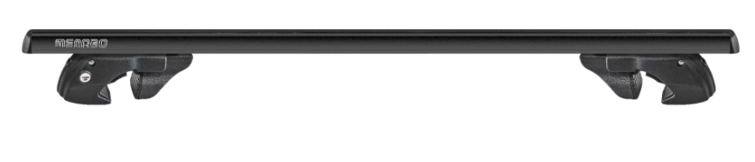 long black menabo horizontal roof bar with clamp fastenings