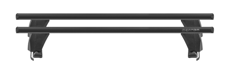 two black Menabo roof bars with clip fastening
