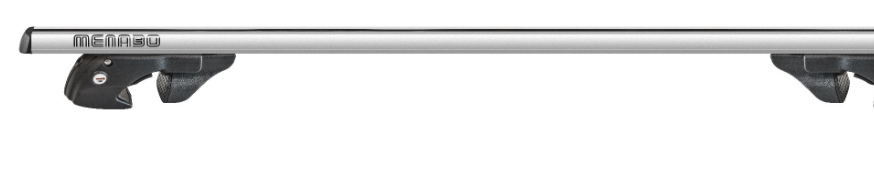 large grey roof bar shown on white background with fastenings