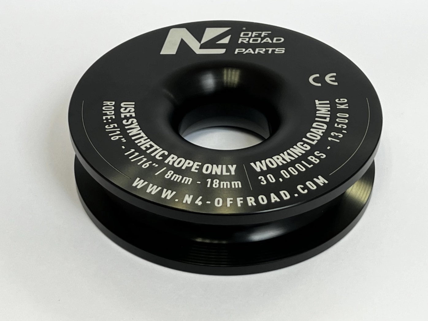 Black N4 Offroad reefing ring for synthetic rope