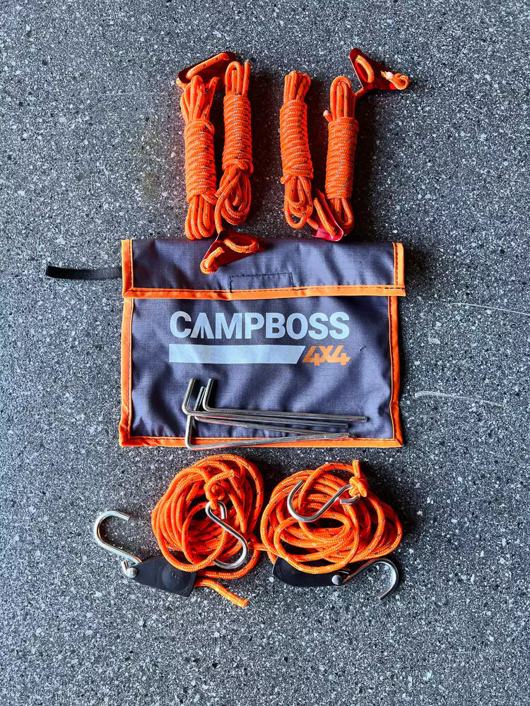 Orange straps for stretching your Awning campboss
