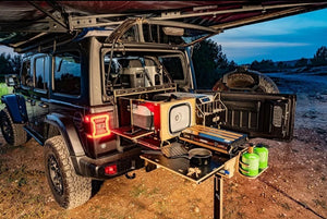 Black Jeep Wrangler JL with a rear module