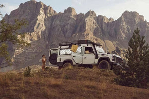 Defender white 110 in the wild