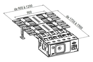 Diagram of an SUV layout module with unfolded dimensions