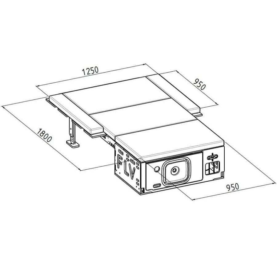 FLV layout block in black and white