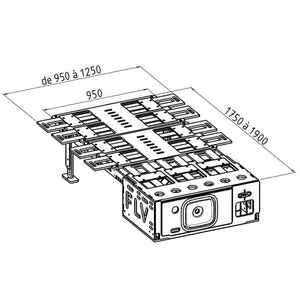 black-and-white diagram of an FLV block with all its dimensions