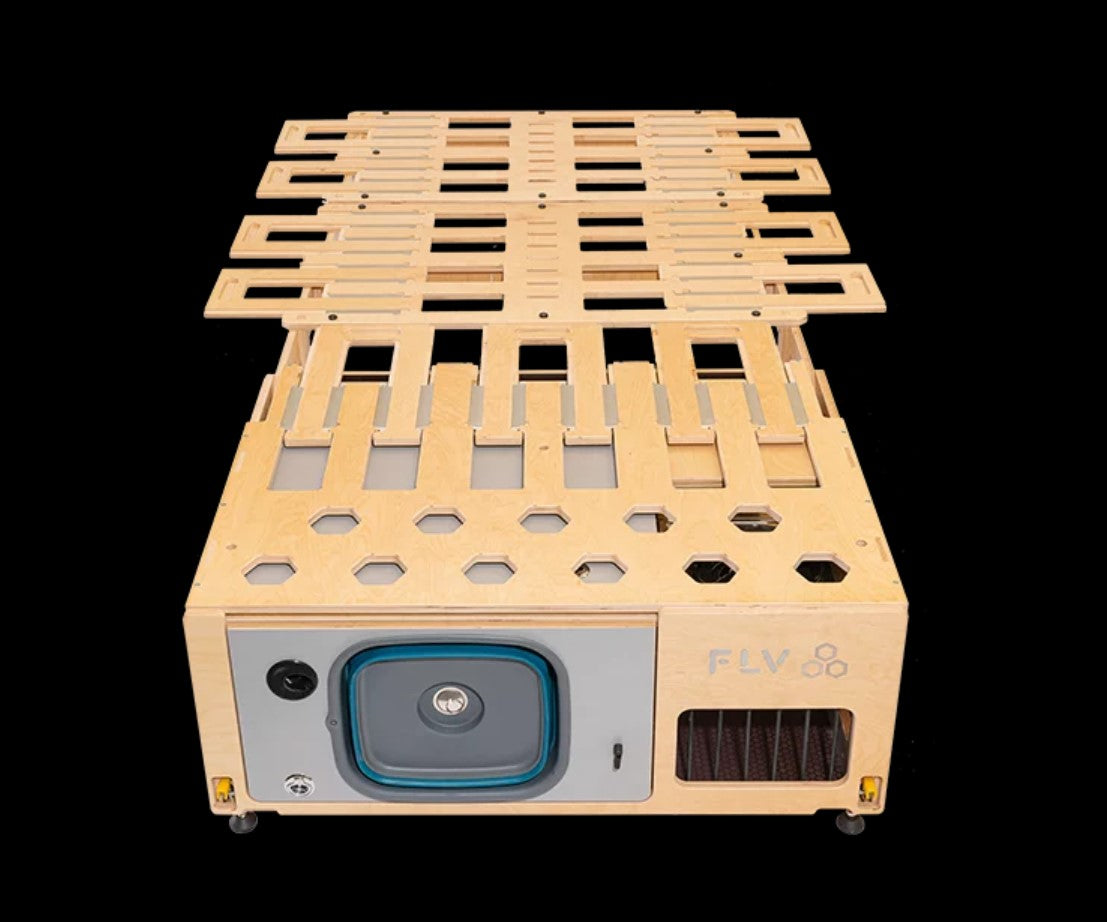 Inner module with folded wooden bed base