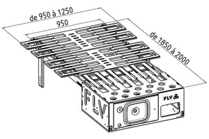 unfolded dimensions of a wooden FLV module with a box spring