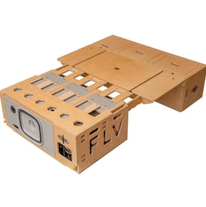 White background view of FLV wooden travel organizer box