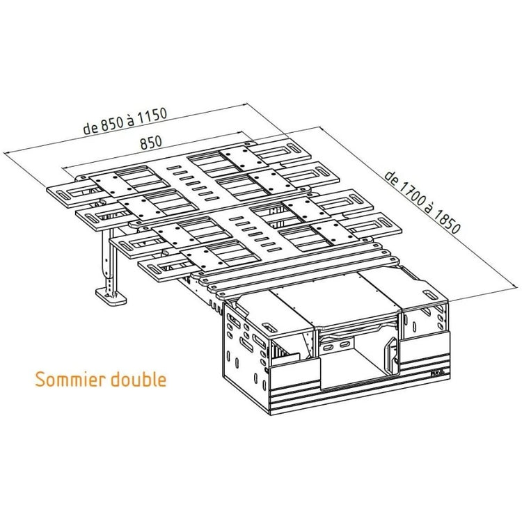 unfolded double box spring dimensions