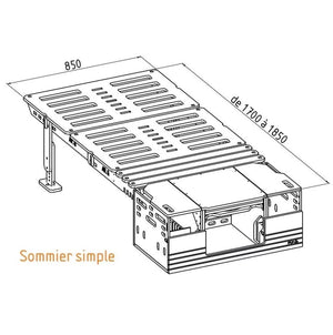 single box spring folded out on wooden frame