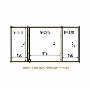 Dimensions of 3 FLV compartments