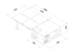 Diagram with unfolded dimensions FLV