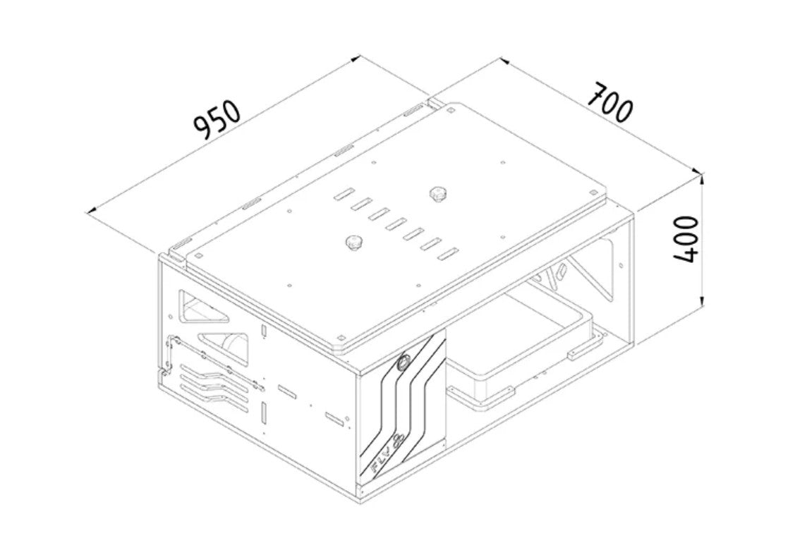 FLV wood box with dimensions