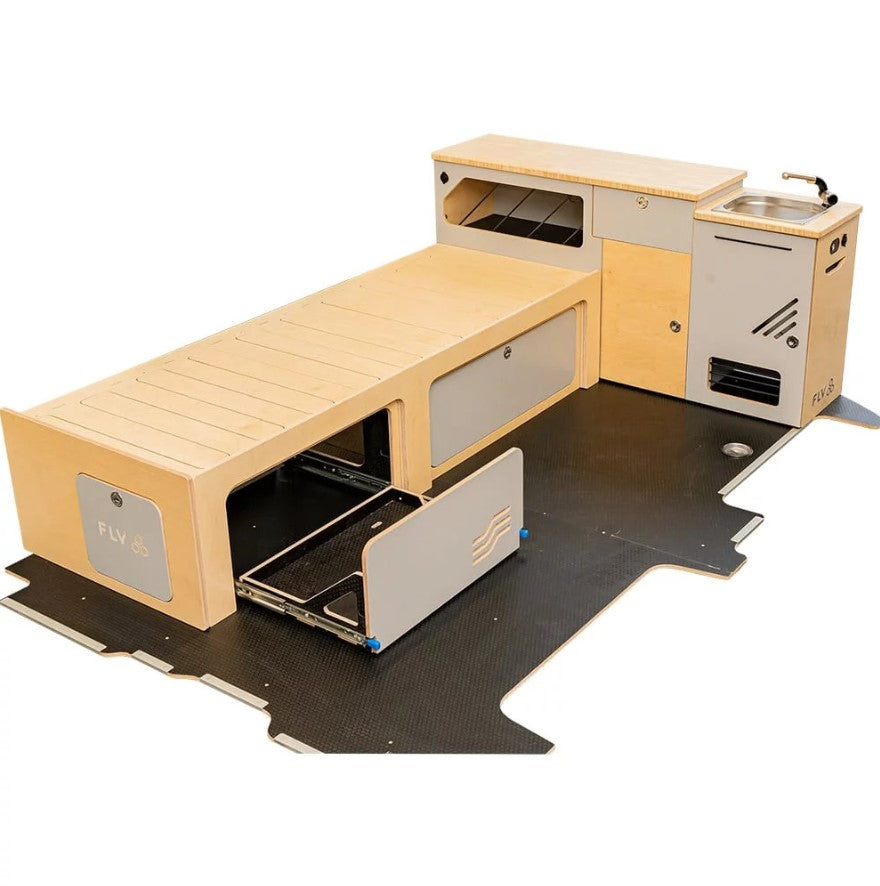 kitchen module VAN with bed area