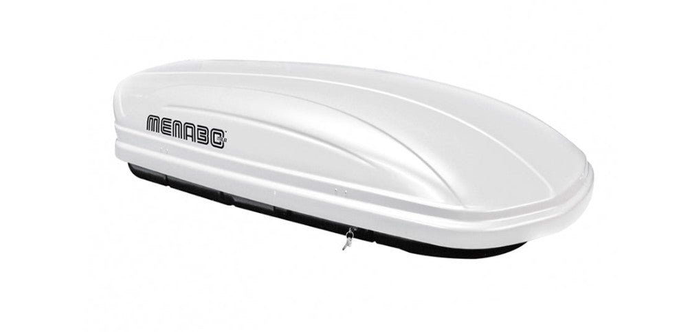 Menabo white roof box with key lock