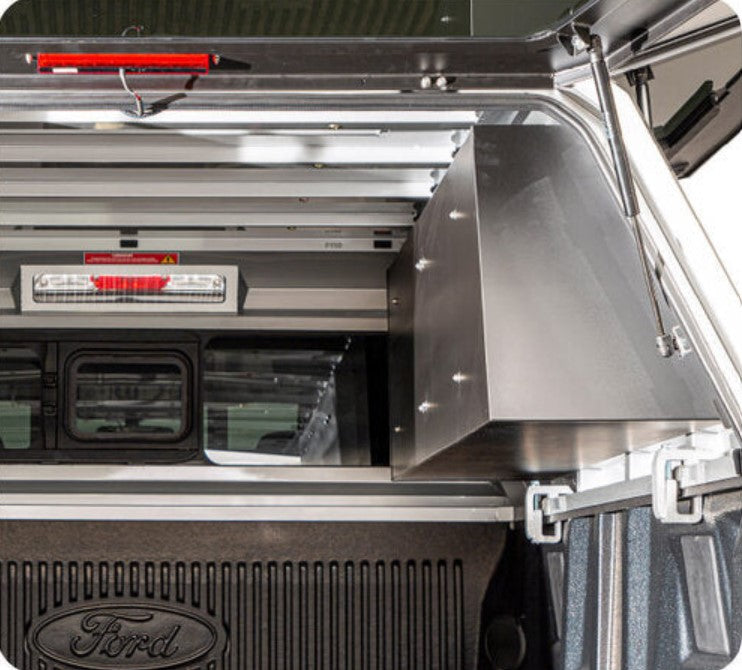 interior view of a Canopy Hardtop in a Bed Truck ford