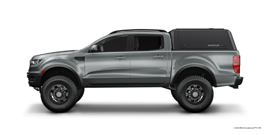 Side View Vehicle Ford Ranger Raptor 2020 Grey with Canopy Hardtop RSI Smartcap Adventure Black