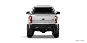 rear view ofCanopy Hardtop RSI EVO Adventure White on 2018 Ford Ranger Double cab White on white background 