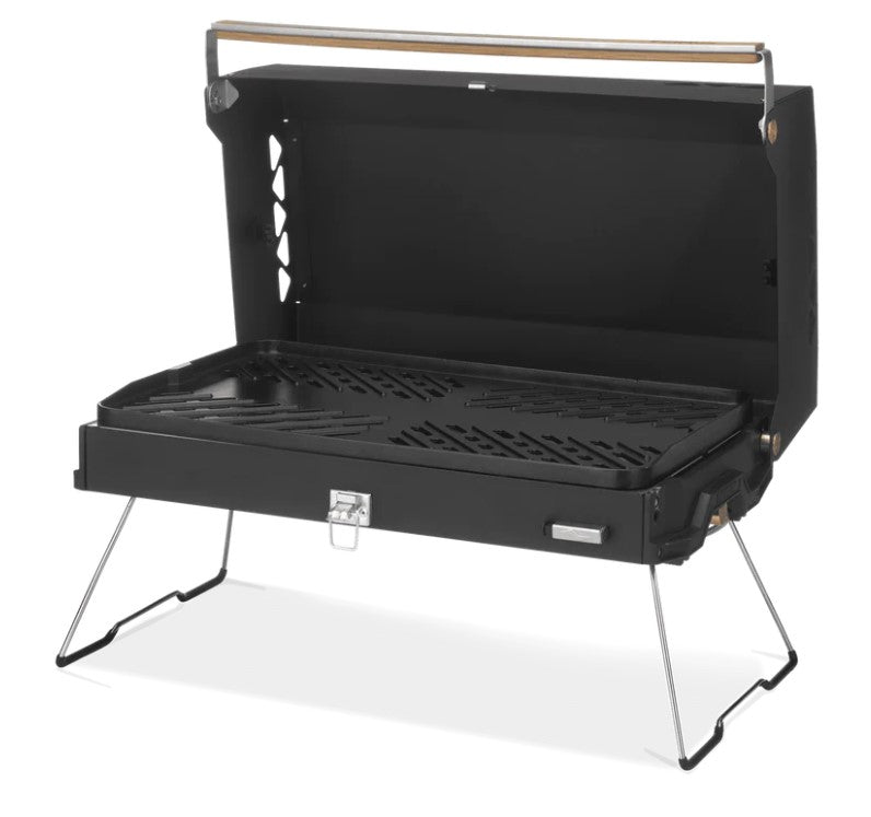 Black barbecue grill on white background