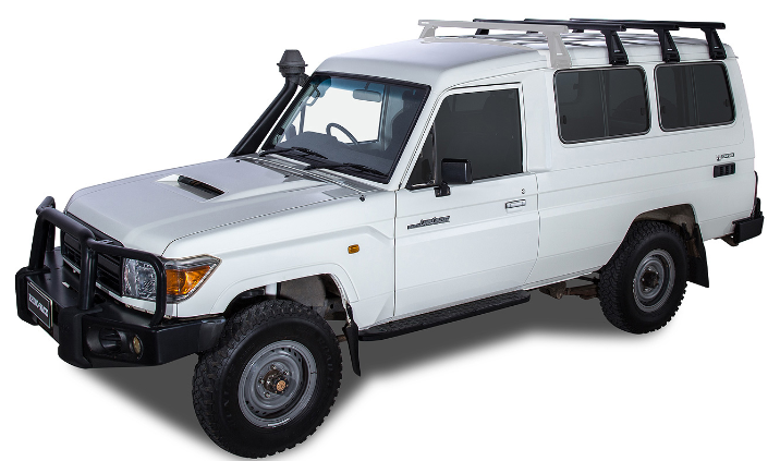 Toyota Land Cruiser 78 - Get equipped with the Kit Rhinorack, High Performance Roof Bars