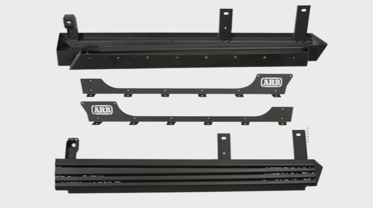 Two ARB running boards presented on a white background