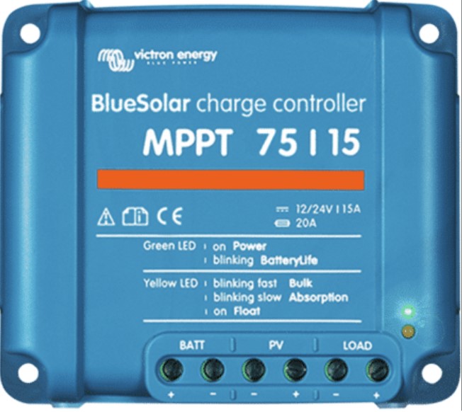 MPPT 75/15 charge controller on white background