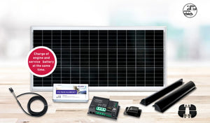 Rectangular solar panel shown with operating elements in front