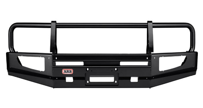 ARB black steel bumper shown on white background