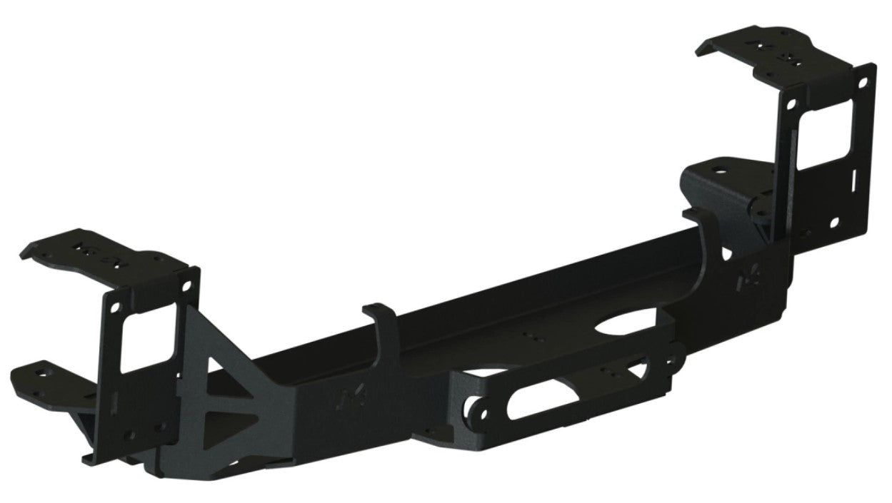 N4 offroad winch plate in black on white with two fasteners on each side