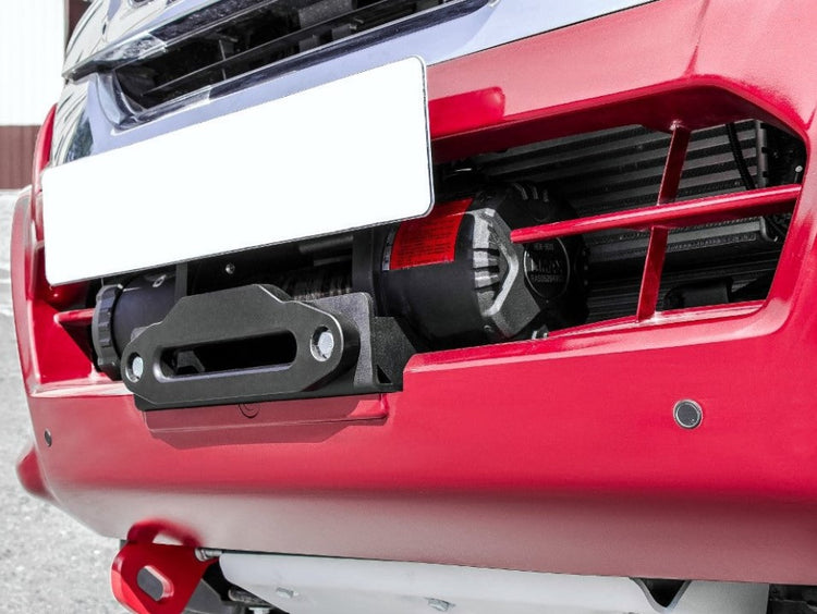 front-mounted winch concealed behind the bumper