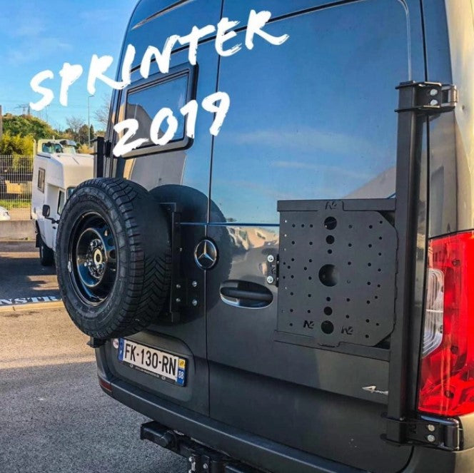 Mercedes Sprinter with luggage rack and wheel carrier