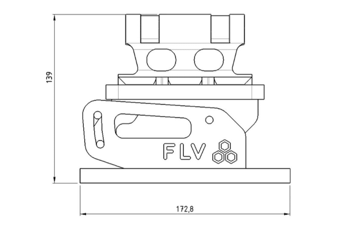 dimensional diagram of a Bike Rack FLV