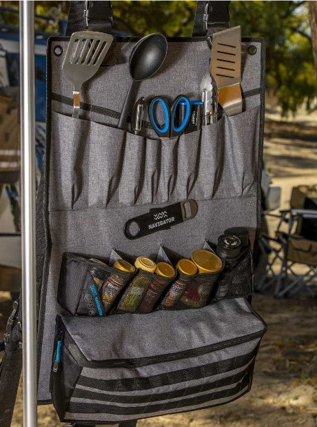 kitchen utensils with spices in a pouch