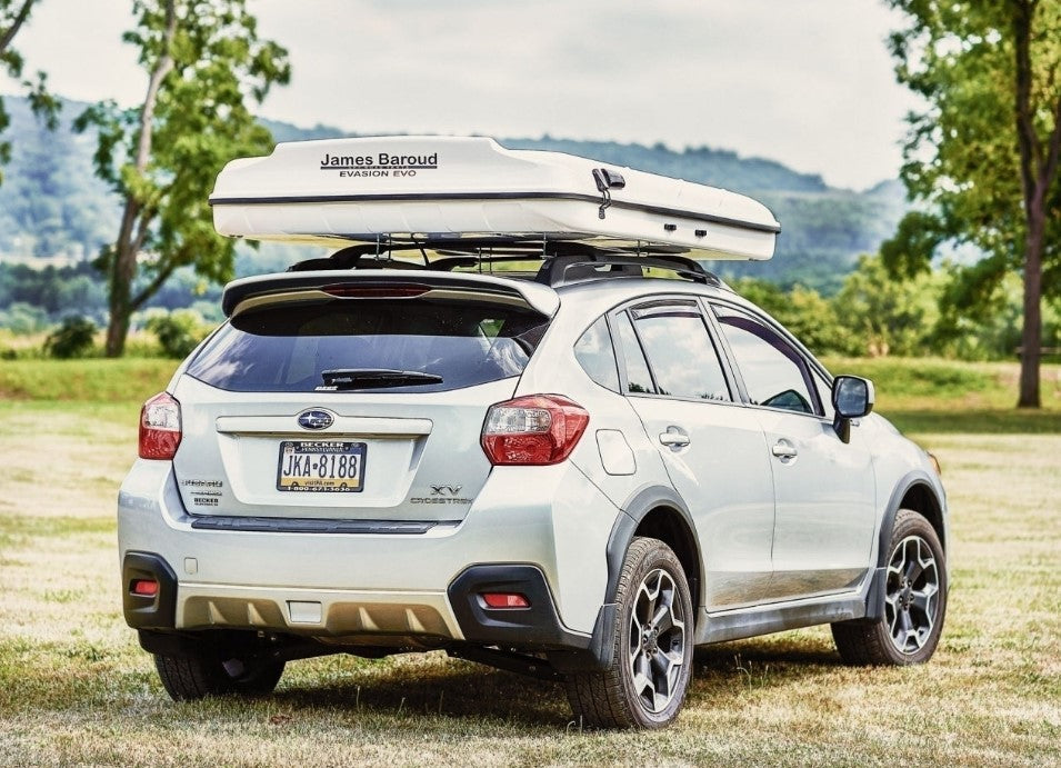 Rooftop tent Evasion by James Baroud on a Subaru XV white
