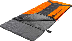 Orange and grey ARB comforter on white background