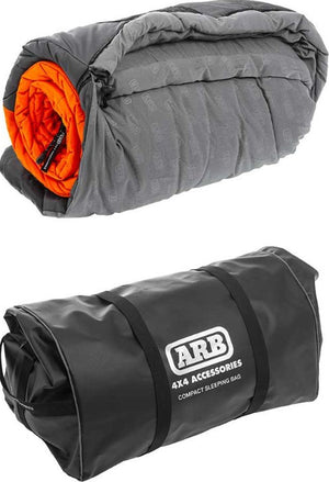 Down protection bag with grey-orange down on top