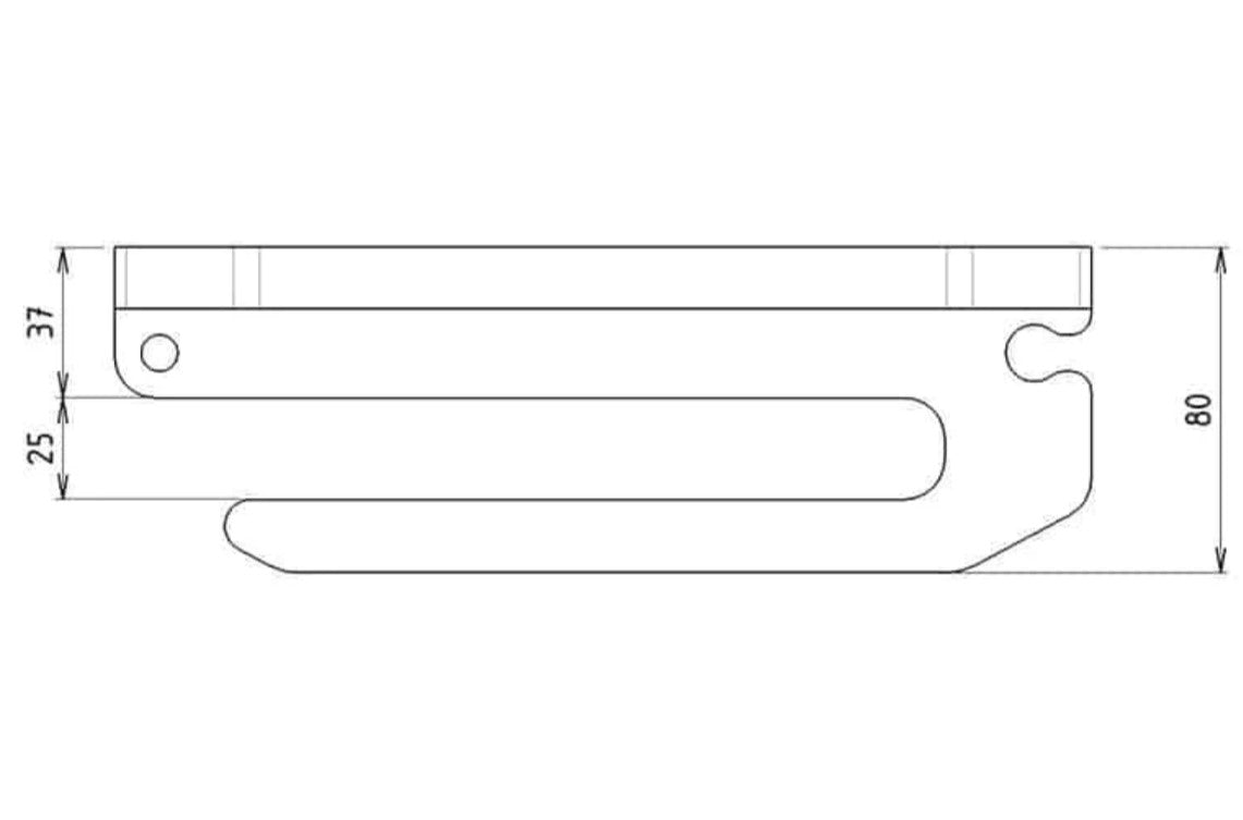 lateral diagram of a wall hook