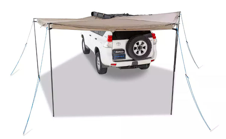 White Toyota Land Cruiser with Awning installed on the left side