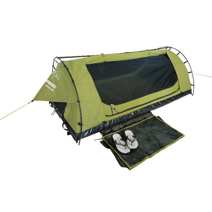 Green floor tent with mosquito window