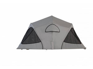 grey roof tent side view with mosquito nets