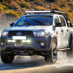 Hilux Revo equipped with LED, winch and underguard
