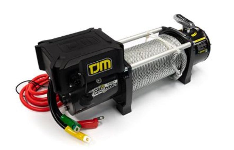 TJM Prime winch with steel cable and electric wires