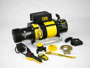 Torq TJM winch with yellow synthetic rope