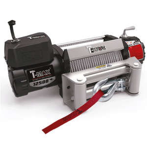 winch t-max xt 12 500 steel cable shown on white background 