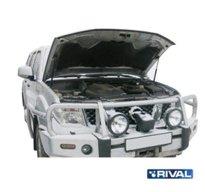 Nissan NAVARA with hood raised and supported by Rival Cylinders