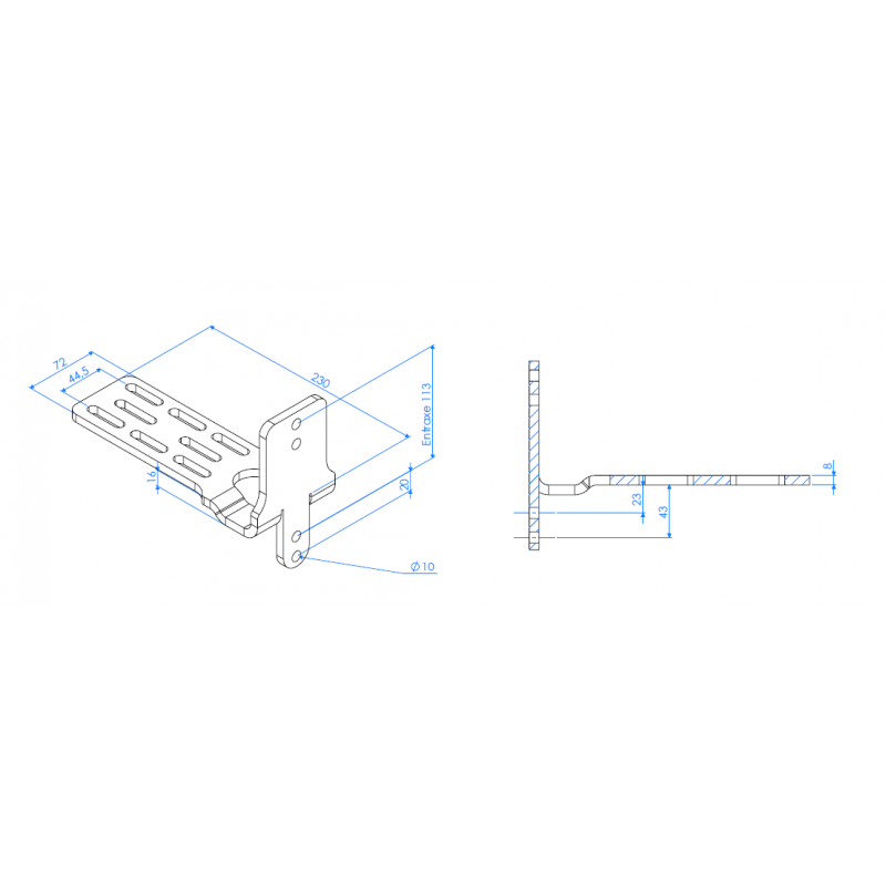 Awning circular 4x4 left - auto bearing 270° / 450° - Rockalu