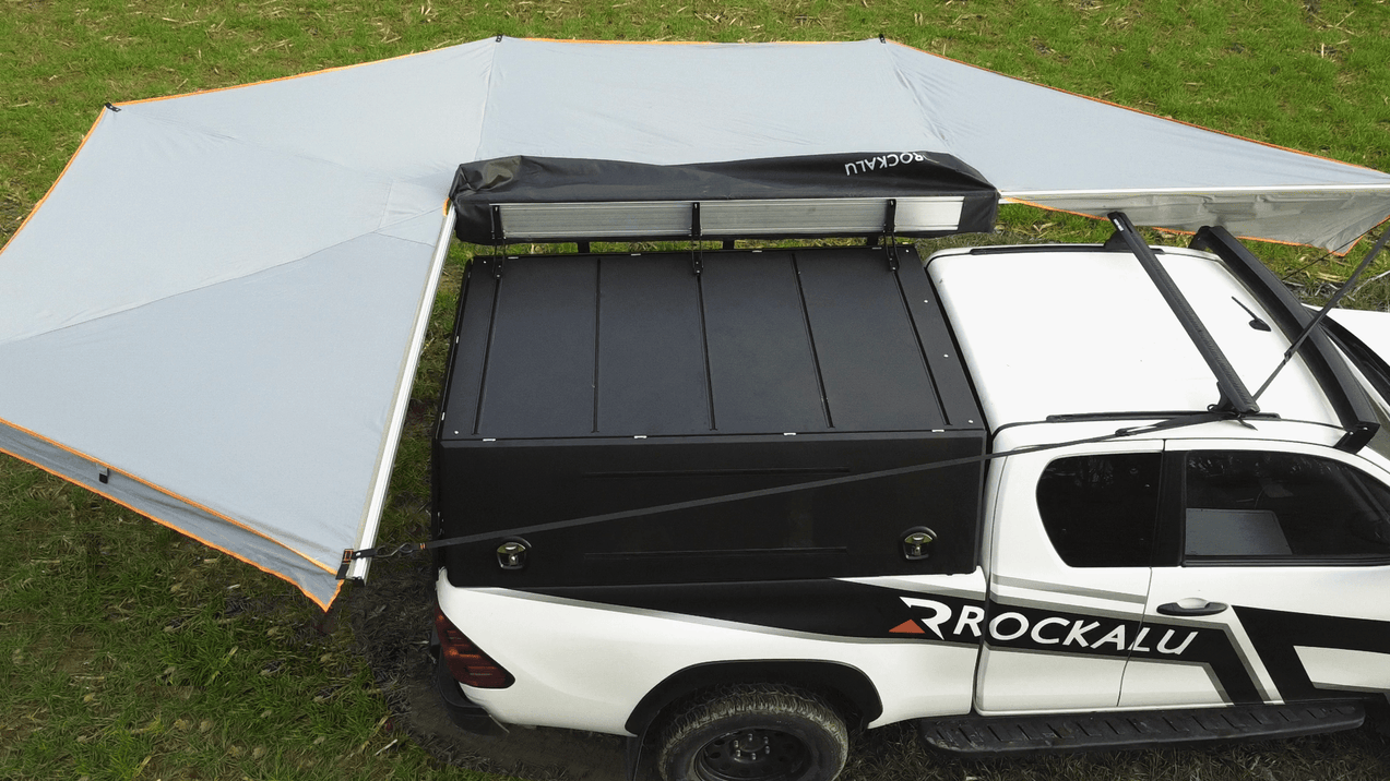 Awning circular 4x4 left - auto bearing 270° / 450° - Rockalu